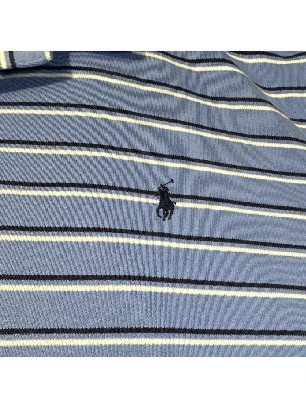 Polo Ralph Lauren Men’s Striped Knit Polo Shirt Blue/White/Navy XXL Logo Golf